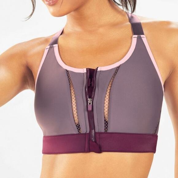 Fabletics Zoe High Impact Sports Bra Front Zip Size Small - Picture 7 of 7
